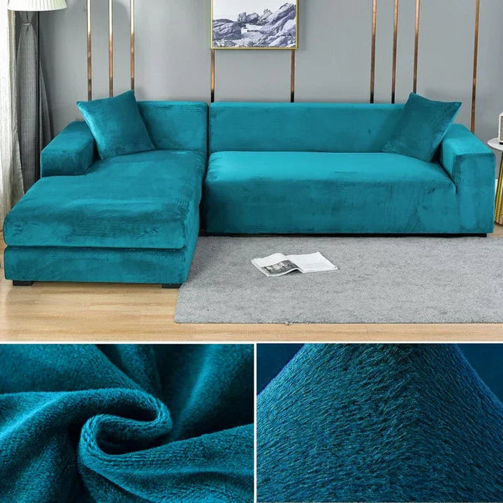 Pet-friendly stretch velvet sofa cover, washable, ensures a clean & stylish living room.