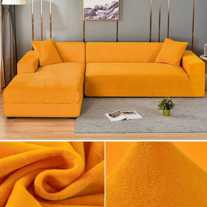 Sofina luxury stretch velvet sofa cover, ultimate comfort & protection for living rooms.