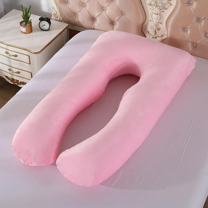 Large U-shaped velvet body pillow, essential for pregnancy pain relief