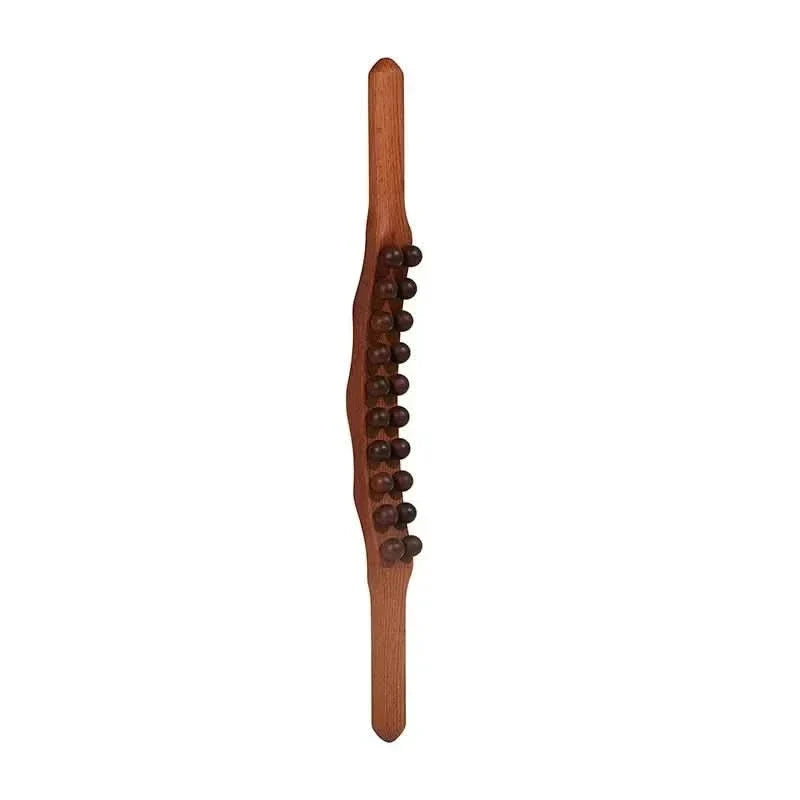 Durable wooden Gua Sha massage stick, essential fitness accessory for muscle recovery & body wellness.