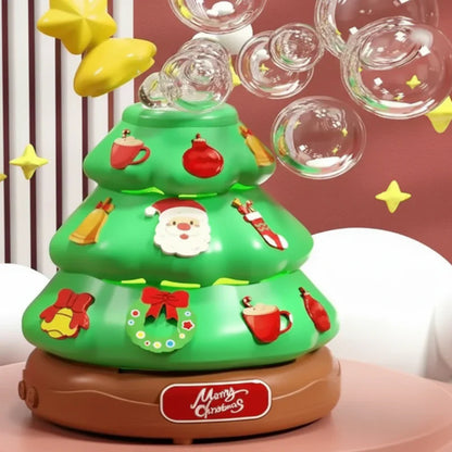 Magical Christmas tree with music, bubble blowing, and festive LED lights, perfect holiday decor.