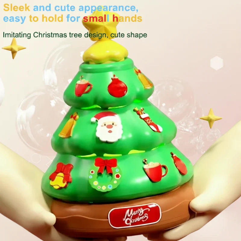 Unique Christmas tree featuring bubble blowing & festive music, a perfect addition to holiday decorations.