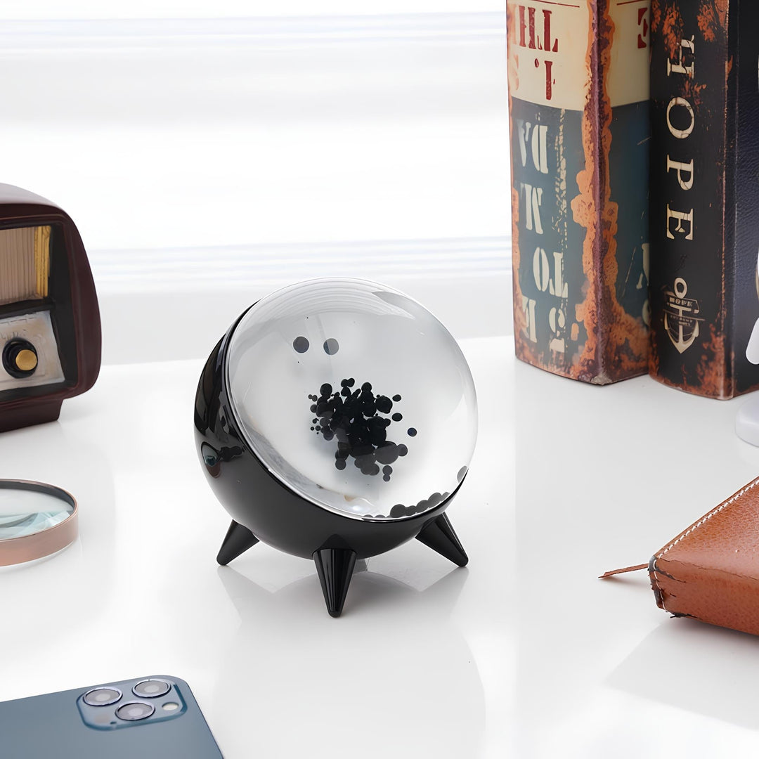 Interactive MagnePulse ferrofluid display, a dynamic music-reactive magnetic liquid gadget for tech decor.