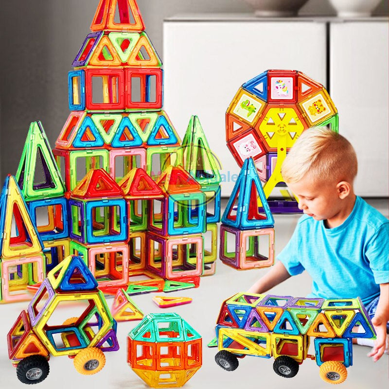 Close-up of magnetic building blocks forming a colorful 3D shape, perfect for magnet toy enthusiasts