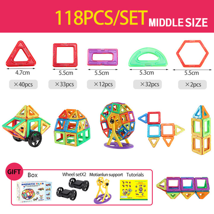 Detailed shot of a magnetic block connection, highlighting the strong magnets in this creative play set
