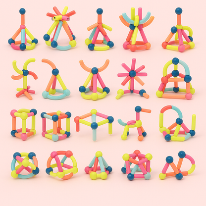 Educational magnetic building sticks promoting STEM learning and problem-solving skills.