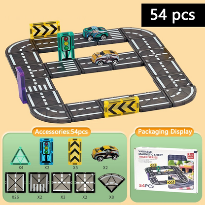 Durable magnetic building blocks and car base, sparking creativity in young builders