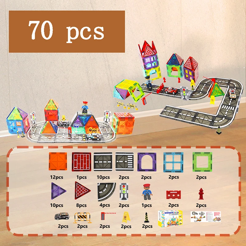 Fun magnetic construction toy including car, suitable for curious toddlers & kids