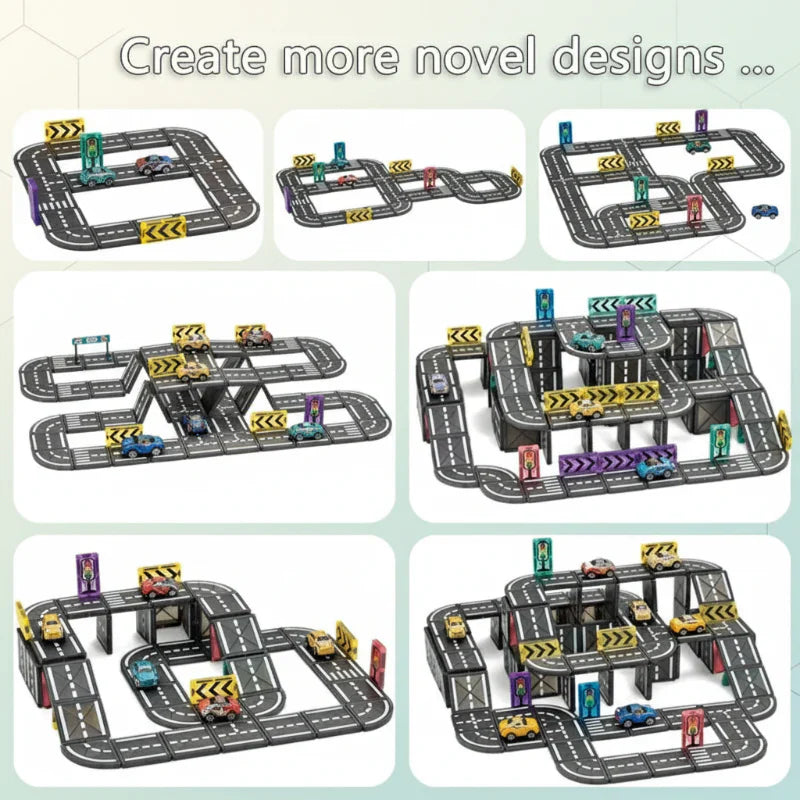 Vibrant magnetic construction set with car base, ideal for creative and educational play