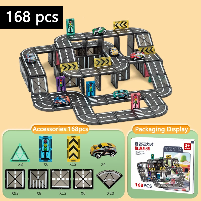 Magnetic building game with car chassis, promoting imaginative play for preschoolers