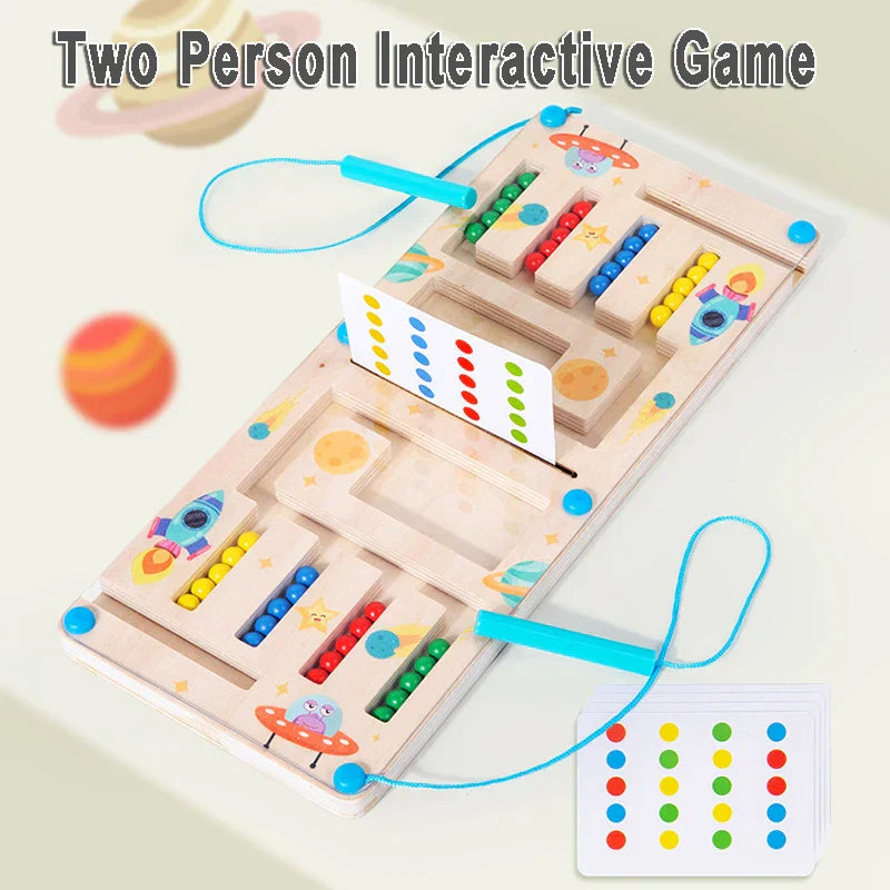 Magnetic color maze with two magnetic wands, perfect for 2 player games and developmental learning, kids