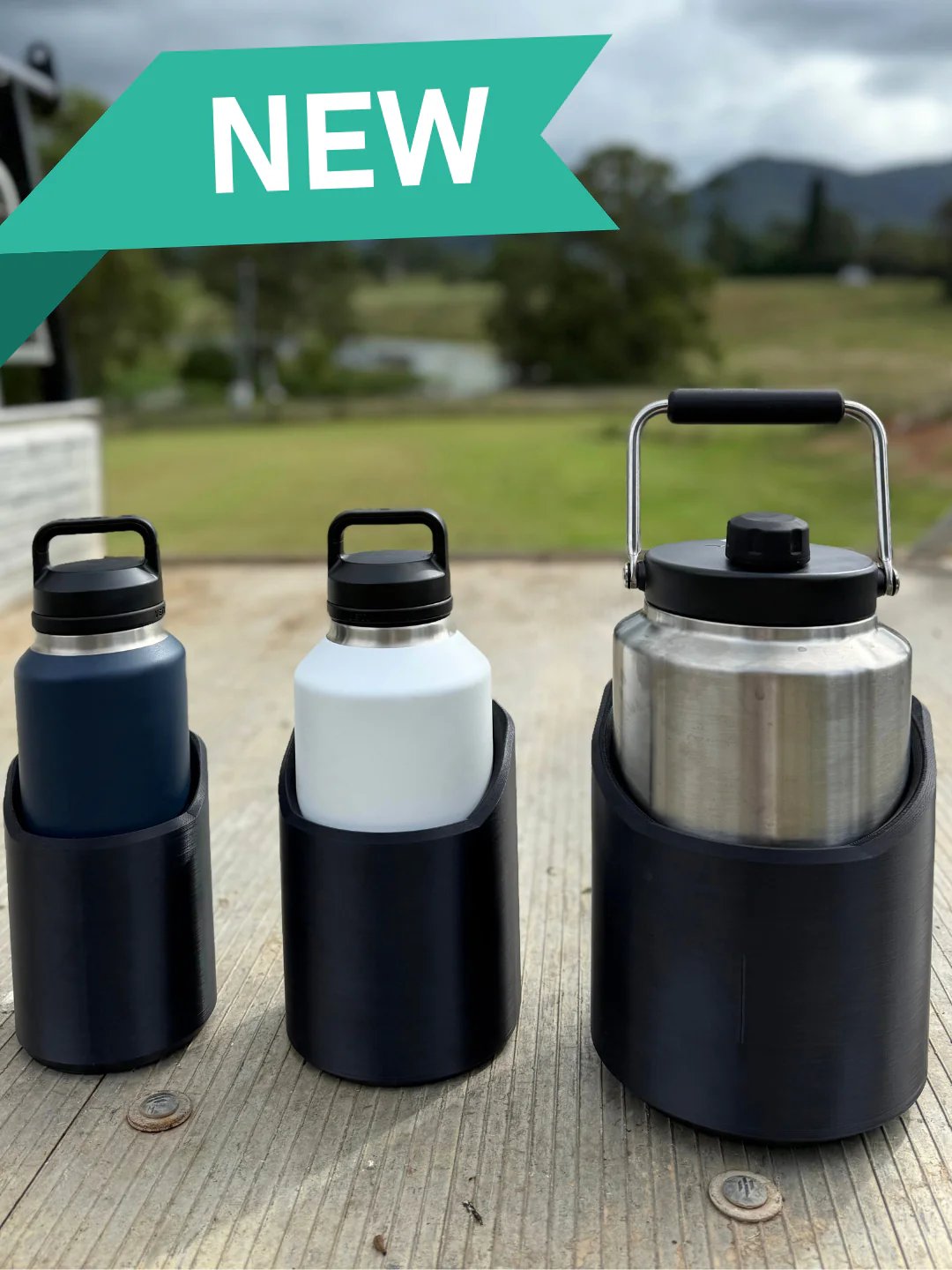 Universal magnetic drink holder with secure grip for garage, gym & workshop. Heavy-duty bottle mount keeps drinks close.