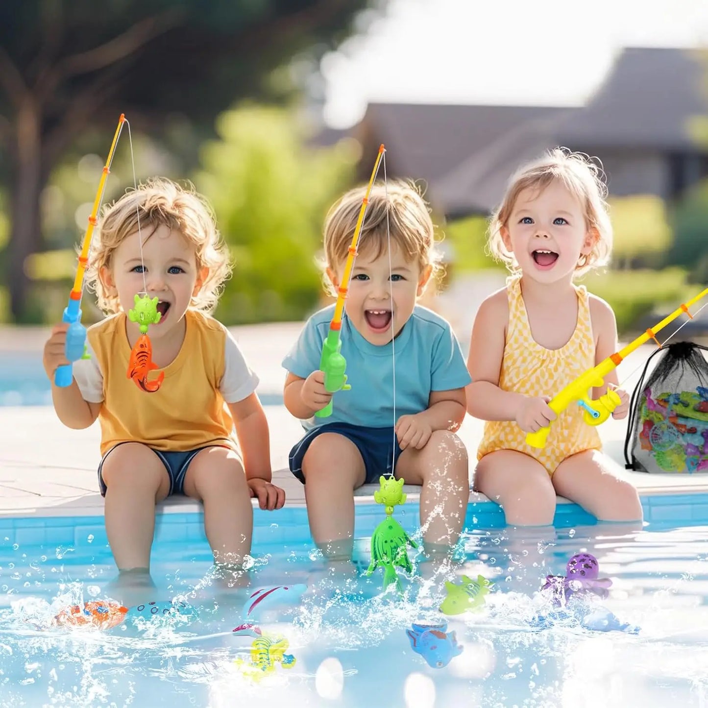 Durable Magnetic Fishing Game for kids, suitable for water play and outdoor activities, brightly colored