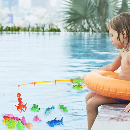 Overview of the Magnetic Fishing Game with its vibrant pieces, ideal for preschoolers and toddlers