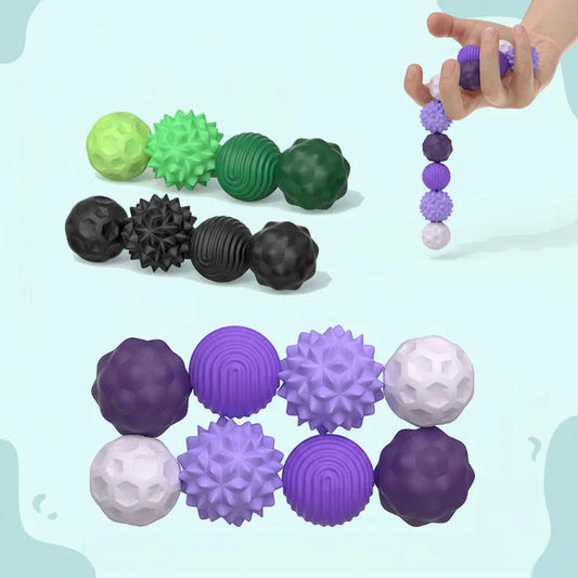 Magnetic silicone fidget balls in vibrant colors, perfect for stress and anxiety relief.