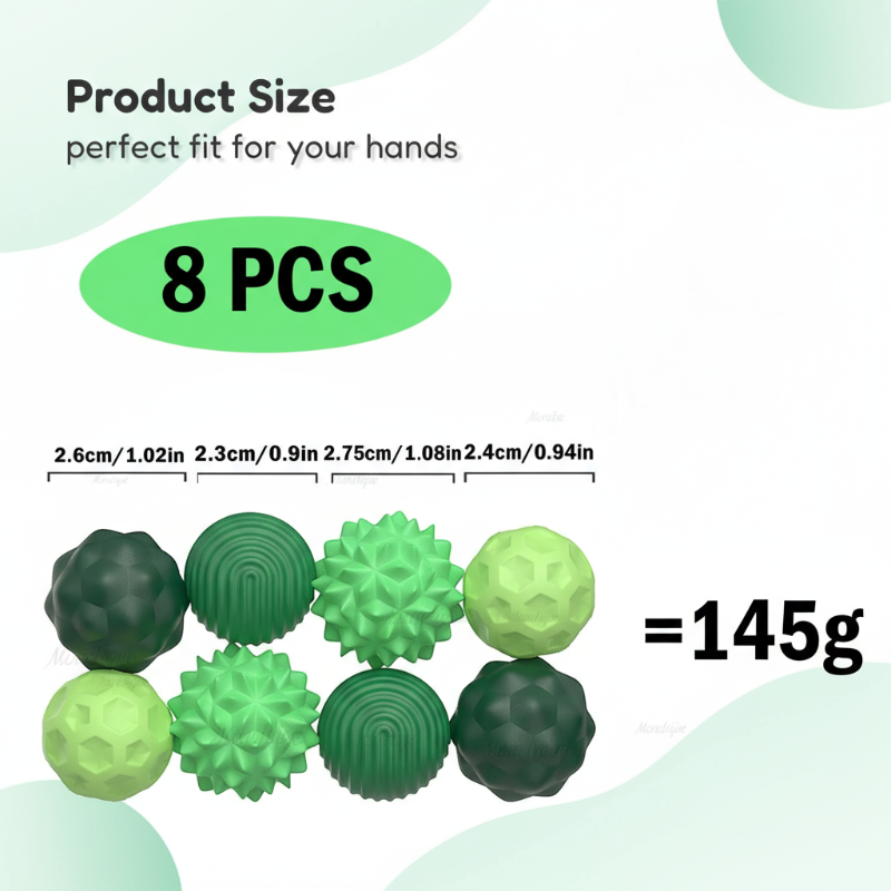 Magnetic silicone spheres in various sizes, offering versatile stress and fidget relief.