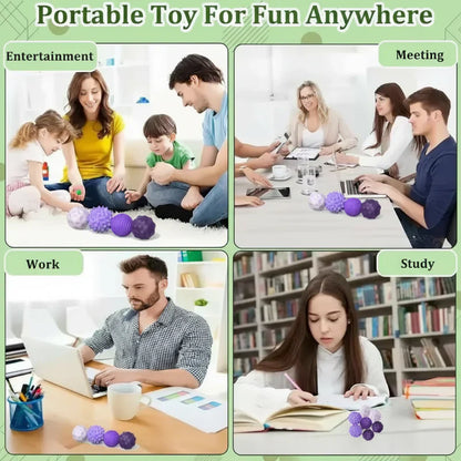 Colorful magnetic silicone fidget balls, great for focus and sensory stimulation.