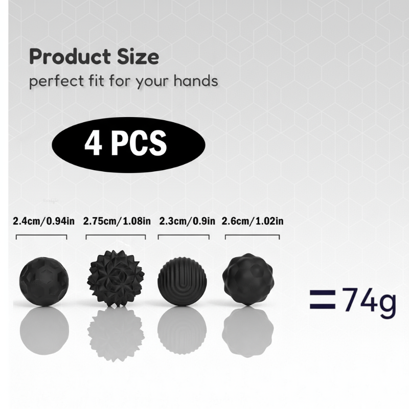Collection of magnetic silicone relaxation balls, designed for stress and anxiety management.