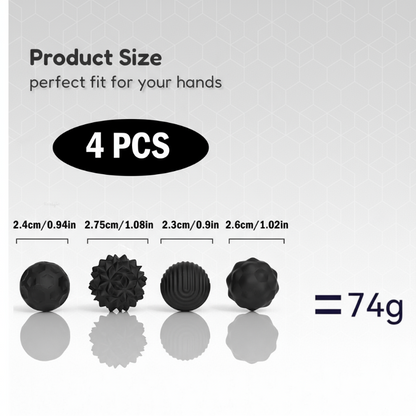 Collection of magnetic silicone relaxation balls, designed for stress and anxiety management.