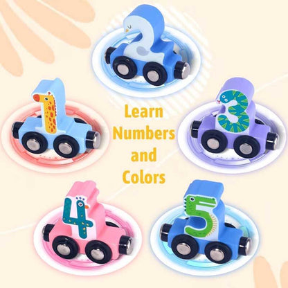 Kids activity toy: wooden magnetic alphabet train, perfect for early learning and play