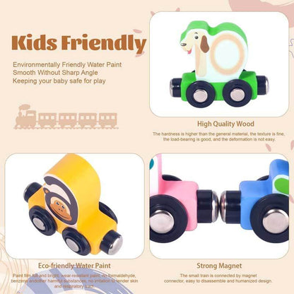 Educational magnetic number train set for toddlers, vibrant wooden toy promoting counting skills