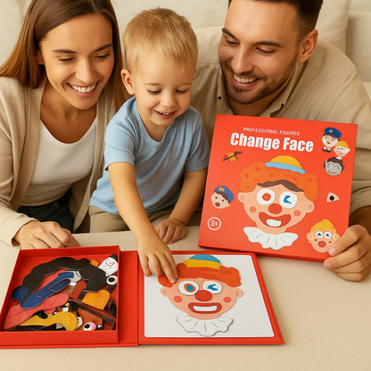MagniFace magnetic puzzle set for kids, colorful educational STEM toy, engaging fine motor skills activity