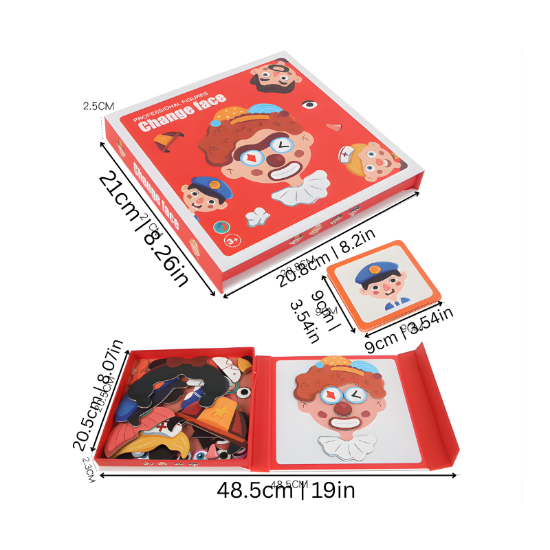 Eco-friendly MagniFace magnetic puzzle for travel, portable learning toy for toddlers and young children