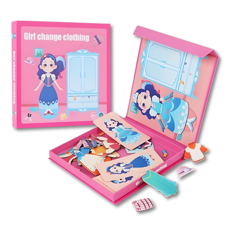 Close-up of MagniFace magnetic puzzle pieces, high-quality durable educational toy for early learners