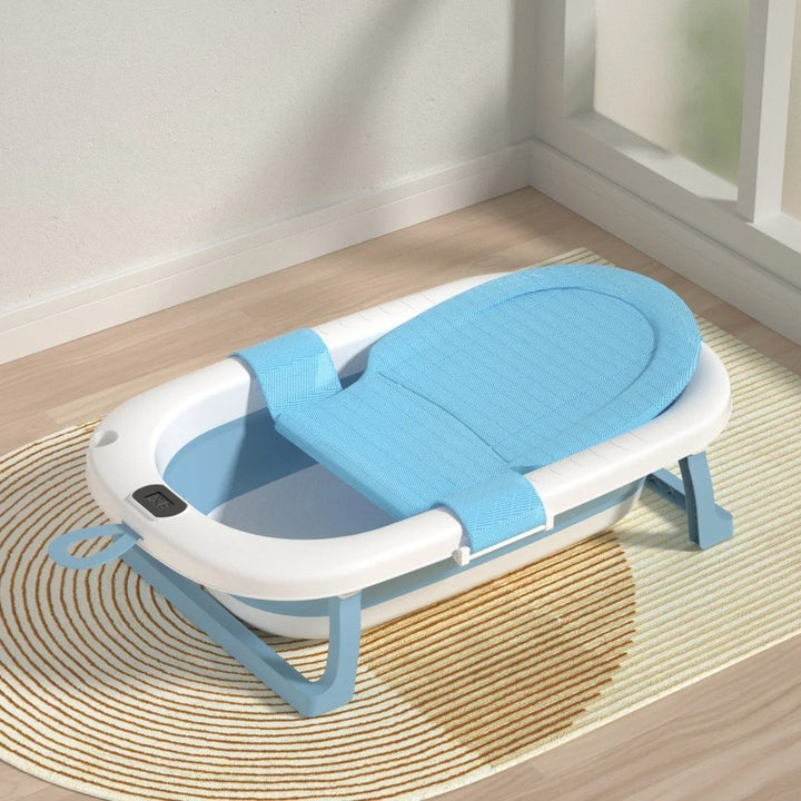 Foldable Baby Bathtub with Thermometer & Soft Support