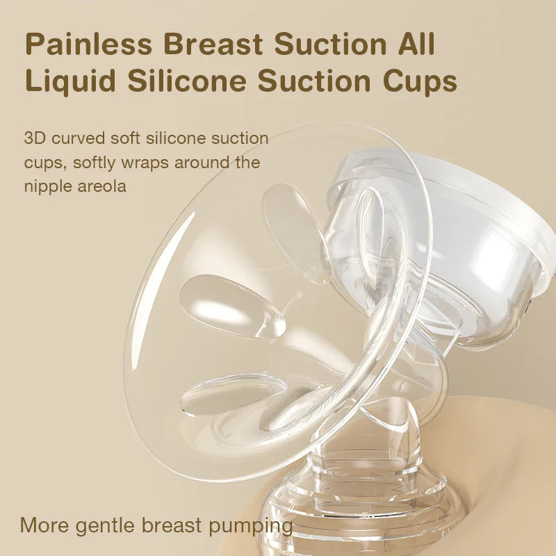 Hand holding a manual breast pump, demonstrating its comfortable grip for breastfeeding mothers