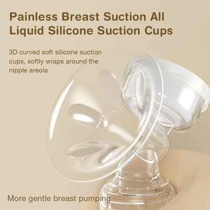 Hand holding a manual breast pump, demonstrating its comfortable grip for breastfeeding mothers