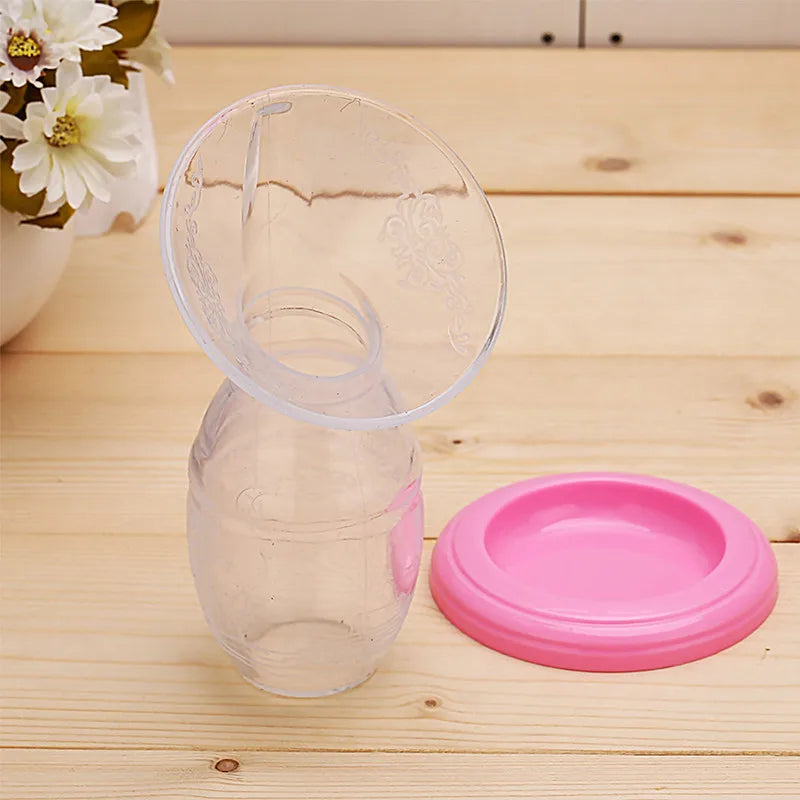 Breastfeeding essential: manual silicone milk collector with strong suction, easy to clean