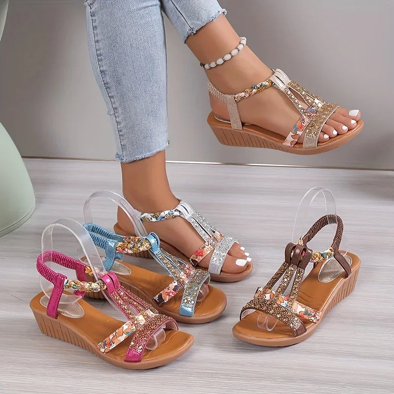 Lightweight Marla orthopedic wedge sandals: Women's comfortable summer footwear with flexible fit.