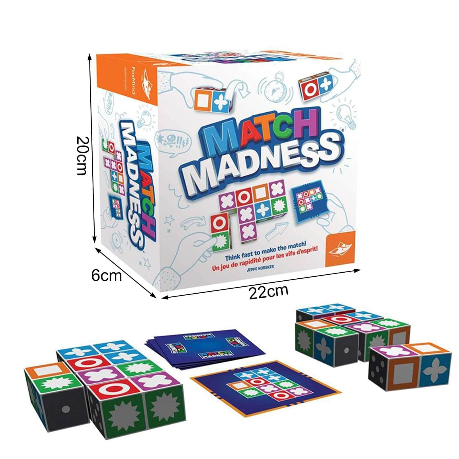 Overhead view of Match Madness game setup, highlighting shape matching and quick thinking gameplay