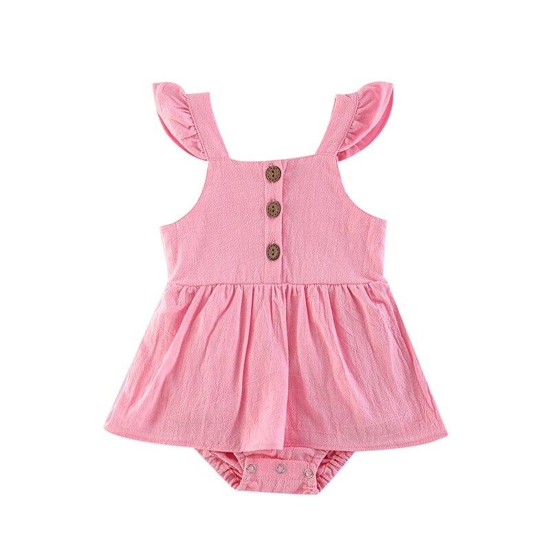 Set of matching maternity and infant outfits, featuring a button dress and baby romper