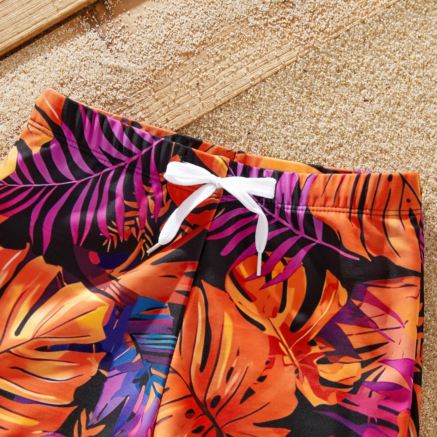 Girl's floral bikini. Cute & coordinated family tropical swimwear for summer.