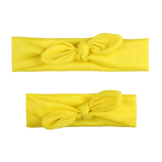 Twinning bow headbands, soft cotton in pink, ideal for mother-daughter fashion