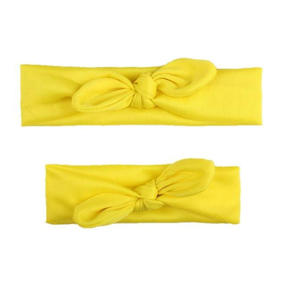 Twinning bow headbands, soft cotton in pink, ideal for mother-daughter fashion