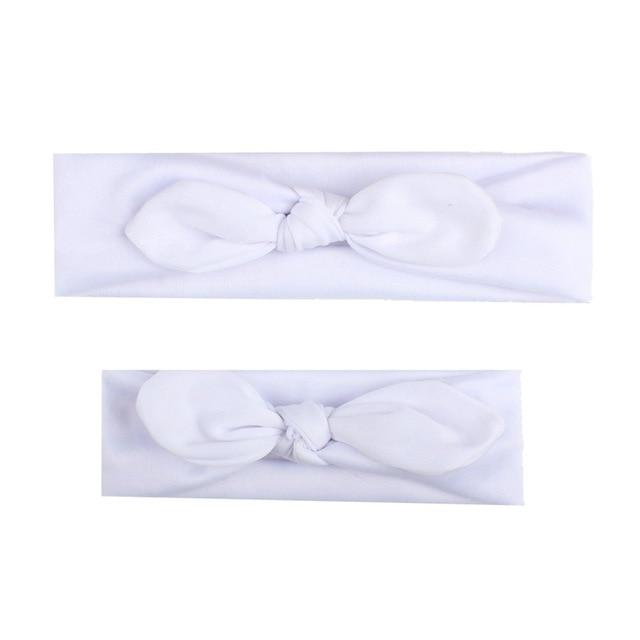 Women's & girl's matching pink cotton bow headbands, soft and comfortable headwear