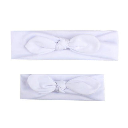 Women's & girl's matching pink cotton bow headbands, soft and comfortable headwear