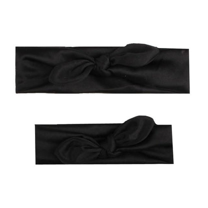 Set of two pink cotton bow headbands, one for mom, one for baby girl, twinning style