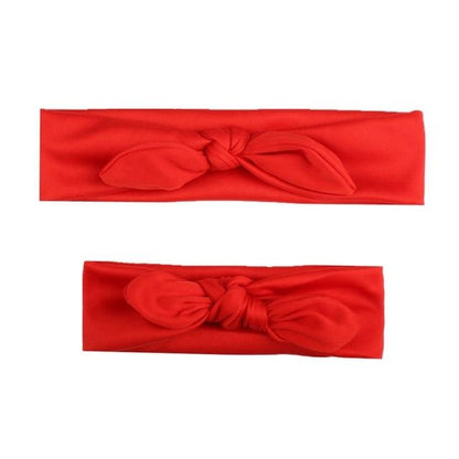 Matching pink cotton bow headbands for women and little girls, cute hair accessories