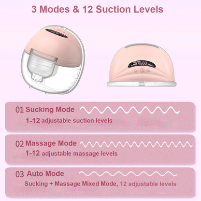 Maternity breast pump kit, including wearable pump, extra collection cup, and cleaning brush