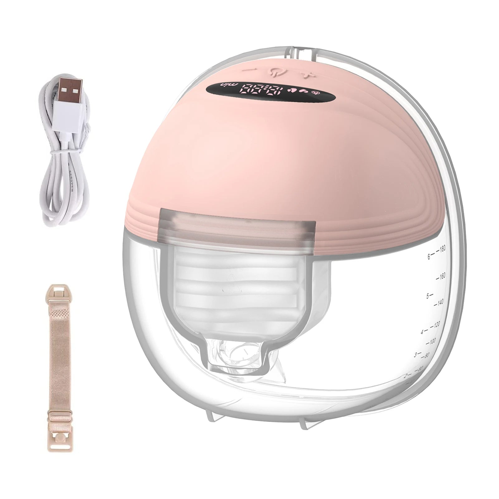 Seamless integration of the wearable breast pump into a nursing bra, showing its comfortable fit