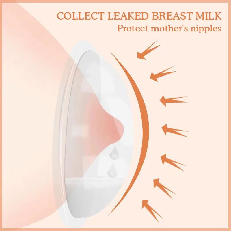 Wearable silicone milk collector for maternity, featuring a nipple shield for nursing comfort