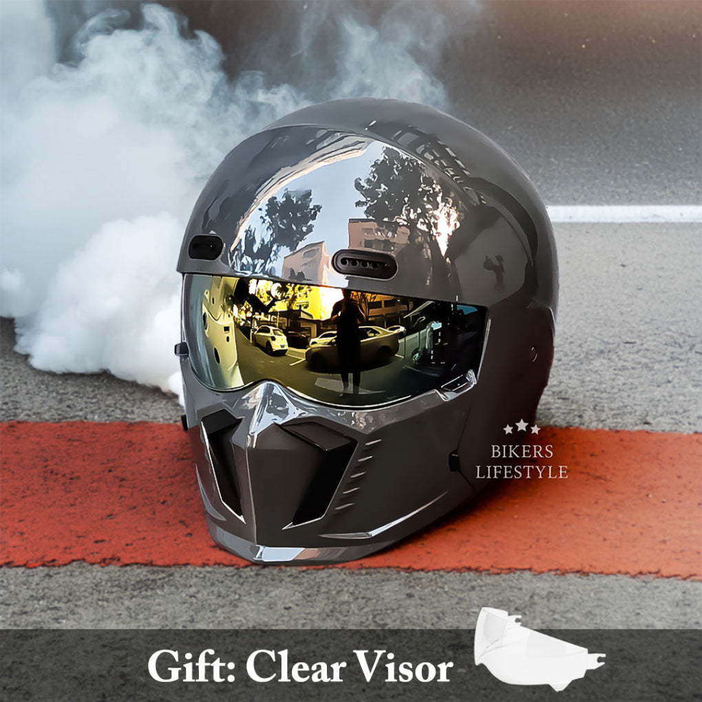 Versatile matte black unisex full face modular motorcycle helmet, essential motorcycle gear for all riders.