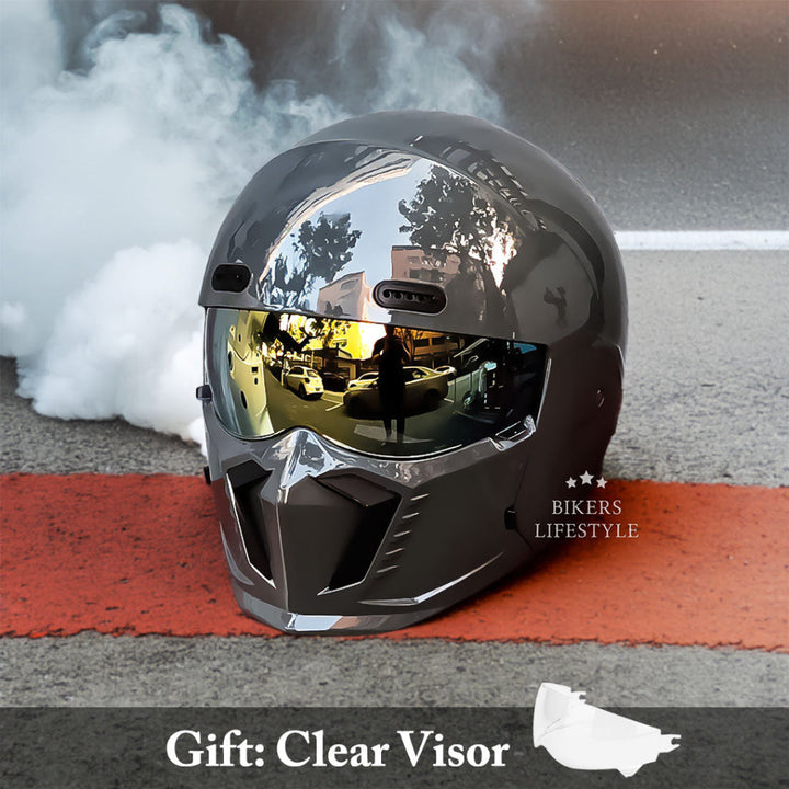 Versatile matte black unisex full face modular motorcycle helmet, essential motorcycle gear for all riders.