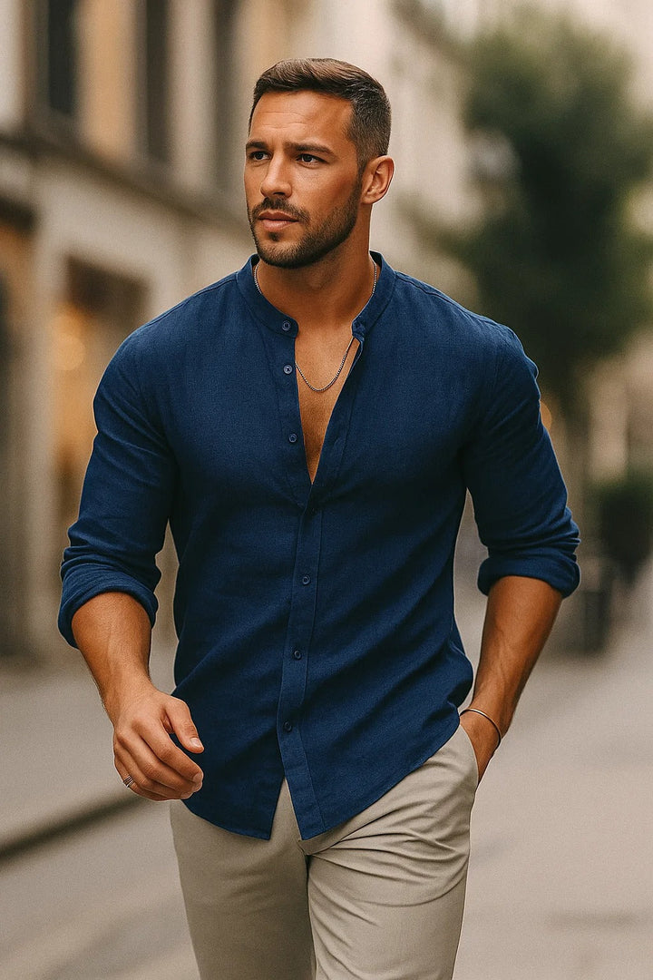 Effortless style with this men's 3/4 sleeve casual shirt. Relaxed fit, comfortable for everyday wear.