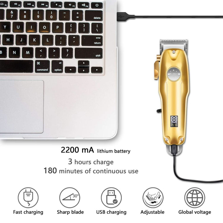 Versatile men's grooming kit: 3-in-1 hair trimmer, electric shaver & beard styler for home use.