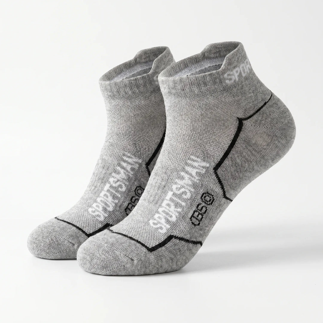 Men's performance low-cut socks (6-pack). Breathable athletic ankle socks for running & training.